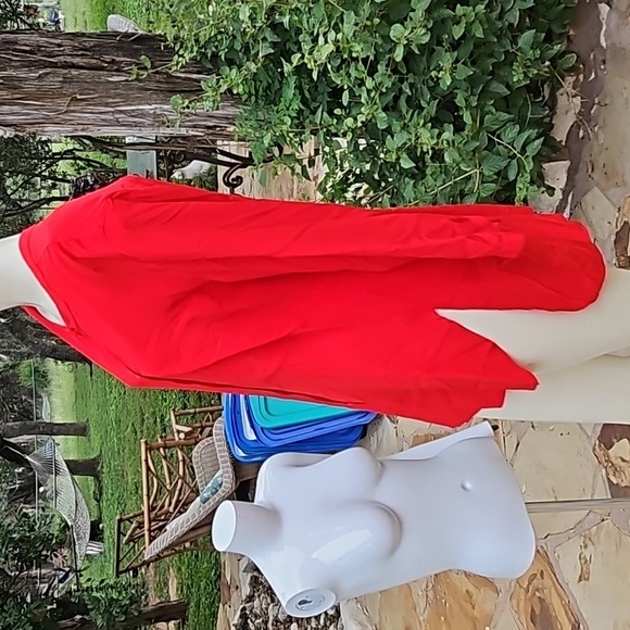 Vintage SPITALNICK 100% red silk size 4 long blouse padded shoulders - Picture 4 of 11